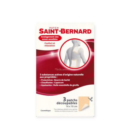 Saint-Bernard – Patch chauffant douleurs musculaires et articulaires, 3 patchs
