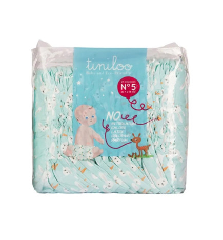 Tiniloo – Couches écologiques Lapin taille 5, 24 unités