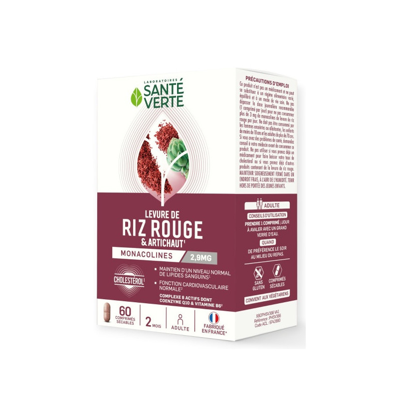 Santé Verte – Complexe Levure de Riz Rouge, 60 comprimés