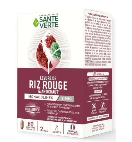 Santé Verte – Complexe Levure de Riz Rouge, 60 comprimés