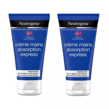 Neutrogena – Crème Mains Absorption Express Formule Norvégienne lot de 2, 2 x 75 ml