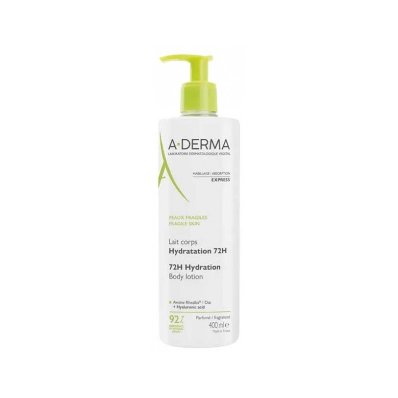 A-Derma – Lait Corps Hydratation 72H, 400 ml