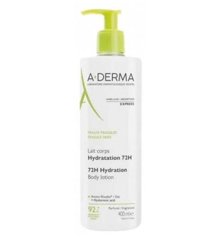 A-Derma – Lait Corps Hydratation 72H, 400 ml