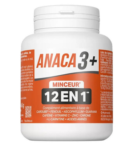 Nutravalia – Anaca3+ Minceur 12 en 1, 120 gélules