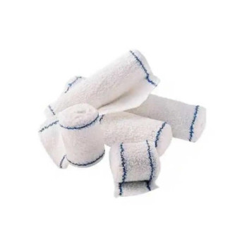 Hartmann – Bandes de crêpe, Coton lisières bleues 10 cm x 4 m, boîte de 20