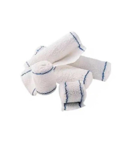 Hartmann – Bandes de crêpe, Coton lisières bleues 10 cm x 4 m, boîte de 20