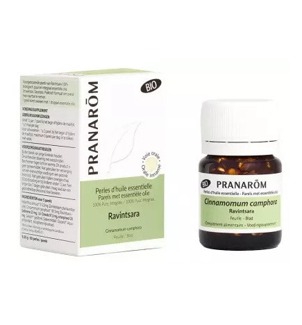 Pranarôm – Perles d’Huile Essentielle Ravintsara Bio, 60 perles