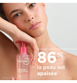 Bioderma – Créaline gel moussant, nettoyant apaisant micellaire visage/yeux peaux sensibles, 500 ml