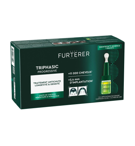 René Furterer – Triphasic Progressive Traitement Anti-Chute Longévité & Densité, 8 × 5,5 ml