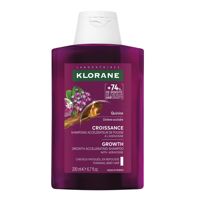 Klorane – Quinina Croissance Shampooing Accélérateur de Pousse à l’Adénosine, 200 ml