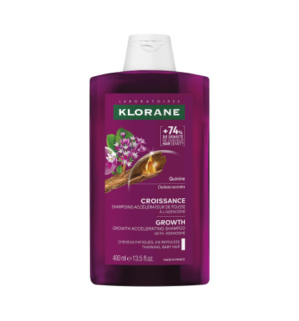 Klorane – Quinina Croissance Shampooing Accélérateur de Pousse à l’Adénosine, 400 ml