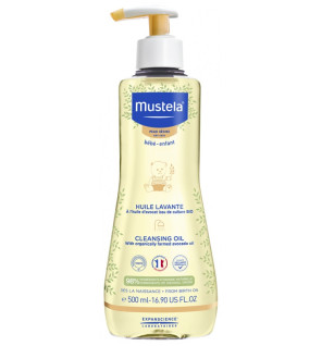 Mustela – Bébé-Enfant Huile Lavante Peau Sèche, 500 ml