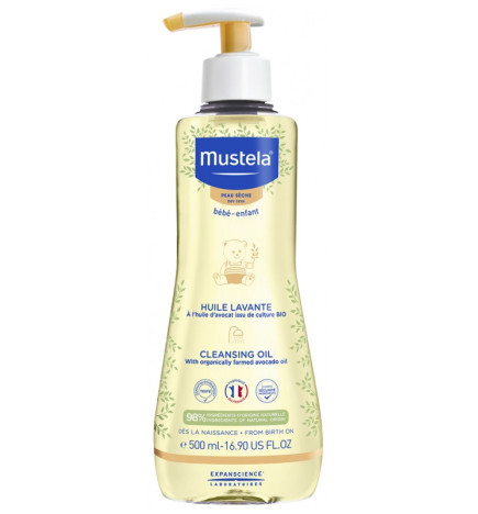 Mustela – Bébé-Enfant Huile Lavante Peau Sèche, 500 ml