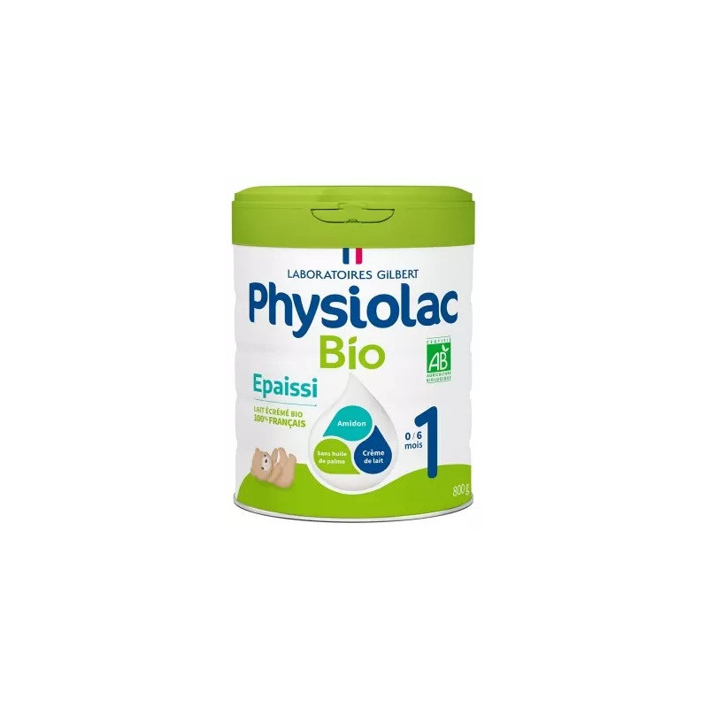 Physiolac Bio – Formule Épaissie 1 Lait Infantile Bio 0-6 mois, 800 g