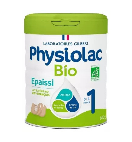 Physiolac Bio – Formule Épaissie 1 Lait Infantile Bio 0-6 mois, 800 g