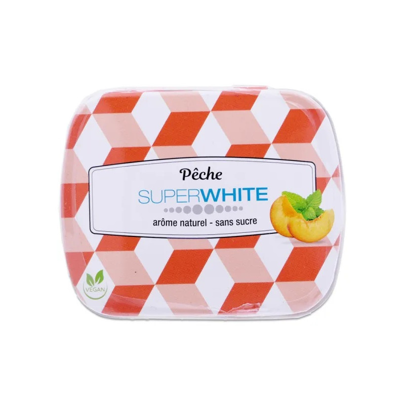Superwhite – Mini Minits Pêche Pastilles Fraîcheur, 50 unités