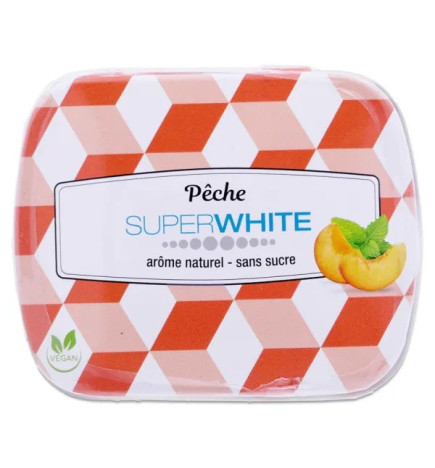 Superwhite – Mini Minits Pêche Pastilles Fraîcheur, 50 unités