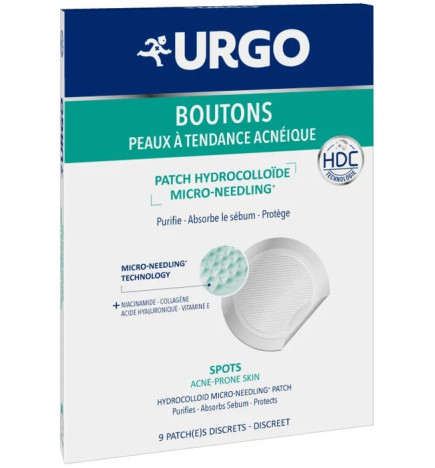 Urgo – Patchs Spots Boutons Peaux à Tendance Acnéique, 9 patchs