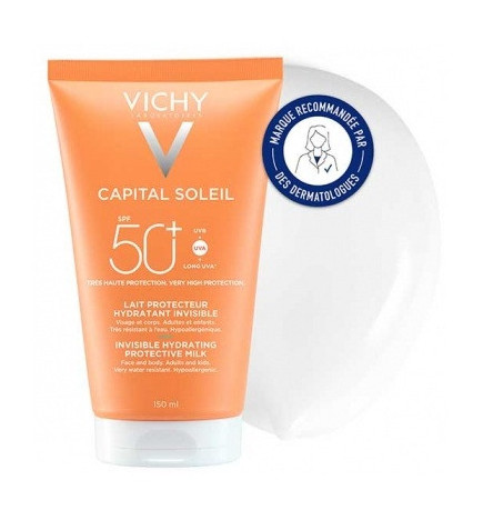 Vichy – Capital Soleil Lait Protecteur Hydratant Invisible SPF50+, 150 ml