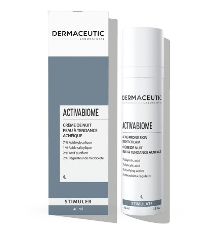 Dermaceutic – Activabiome Crème de nuit peau à tendance acnéique, 40 ml