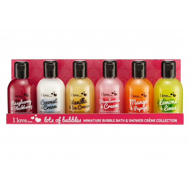 CED Cosmetics –  I Love Coffret Collection Crèmes Moussantes Bain & Douche, 6 x 100 ml