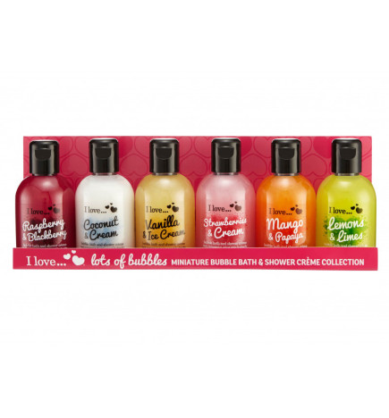 CED Cosmetics –  I Love Coffret Collection Crèmes Moussantes Bain & Douche, 6 x 100 ml