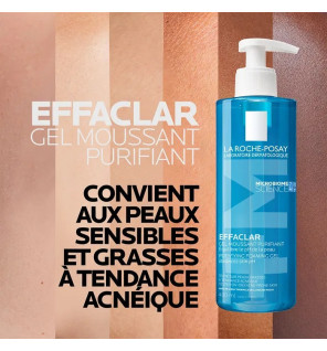 La Roche-Posay – Effaclar Gel Moussant Purifiant Peaux Grasses Tendance Acnéique, 2 x 400 ml