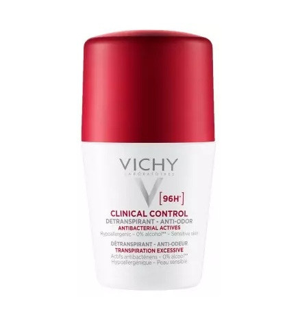 Vichy – Déodorant 96H Clinical Control Détranspirant Anti‑Odeur Roll‑On, 50 ml