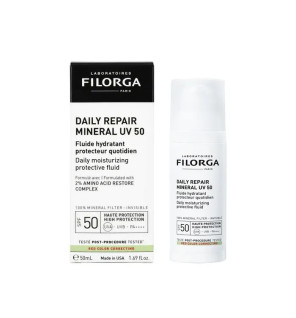 Filorga – Daily Repair Mineral UV 50 Fluide Hydratant Protecteur Quotidien SPF50, 50 ml