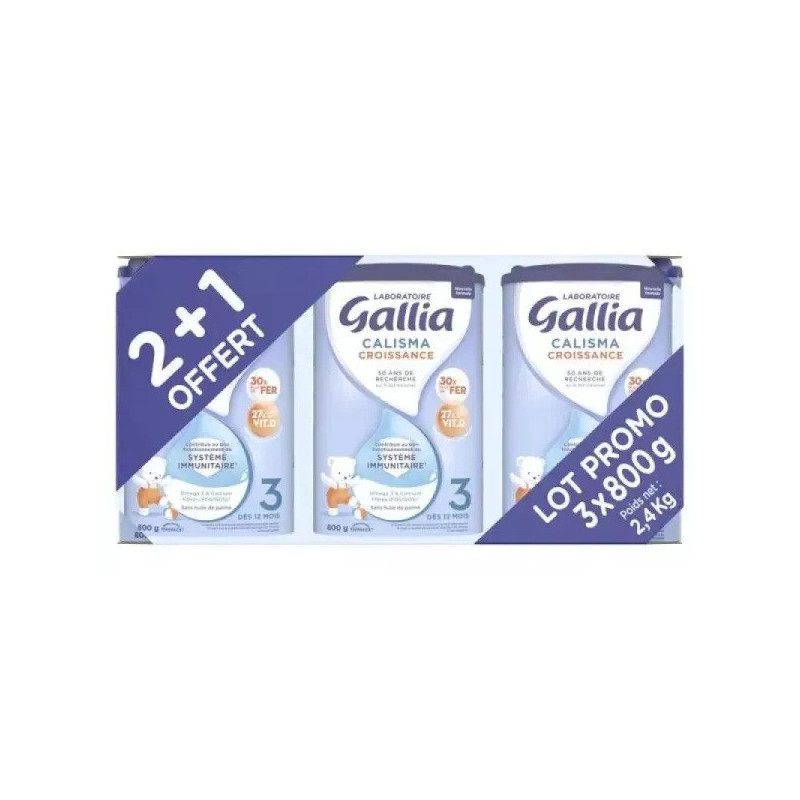 Gallia – Calisma Lait de Croissance 3 Dès 12 mois, 3 x 800 g