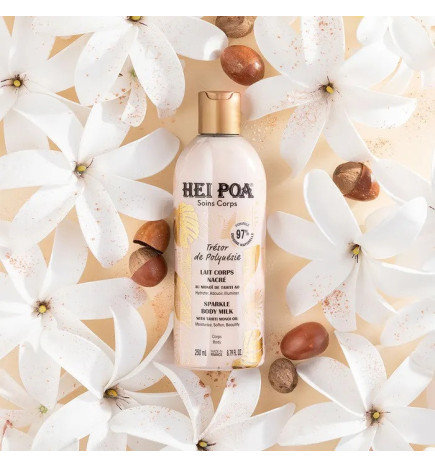 Hei Poa – Lait Corps Nacré Trésor de Polynésie au Monoï de Tahiti AO, 250 ml
