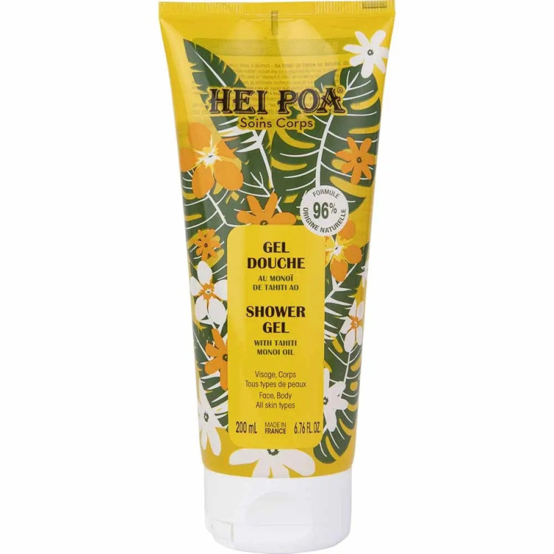 Hei Poa – Gel Douche au Monoï de Tahiti AO Visage & Corps, 200 ml