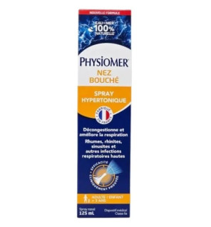Physiomer – Nez Bouché Spray Nasal Hypertonique, 125 ml