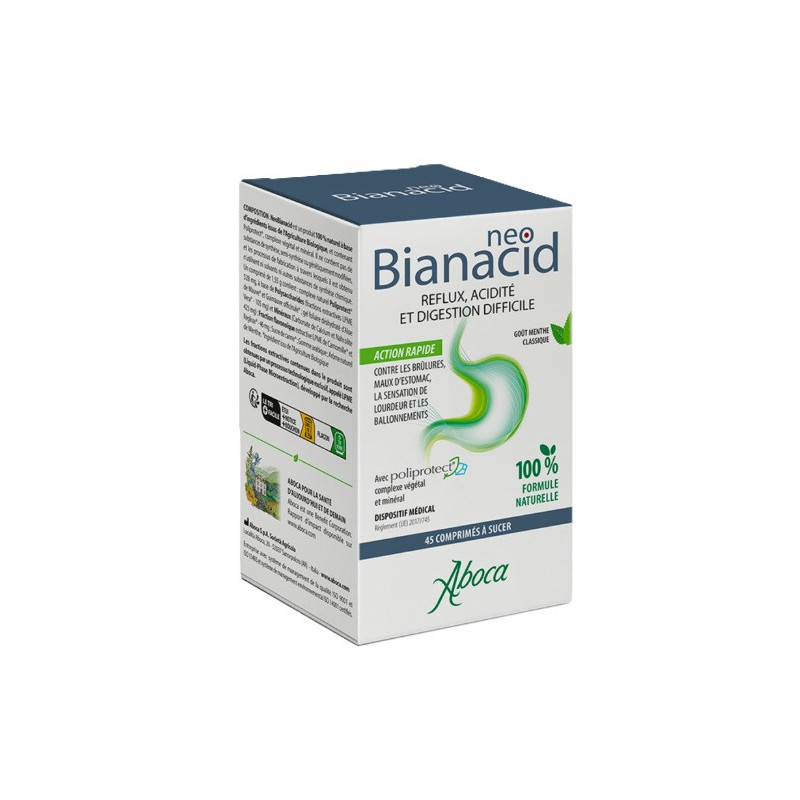 Aboca – NeoBianacid Acidité et Reflux, 45 comprimés