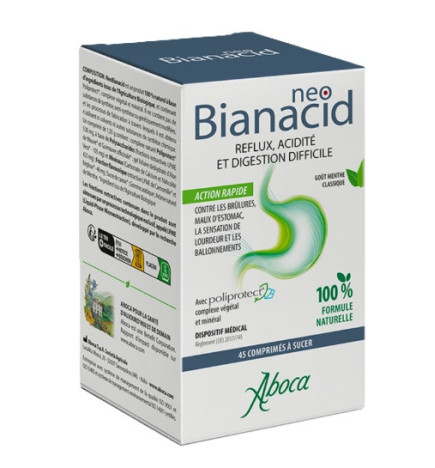 Aboca – NeoBianacid Acidité et Reflux, 45 comprimés