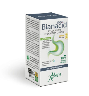 Aboca – NeoBianacid Reflux, Acidité & Digestion Difficile Goût Citron, 14 comprimés