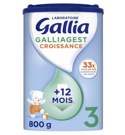 Gallia – Galliagest Croissance 3 Lait en poudre 3ème âge, 800 g