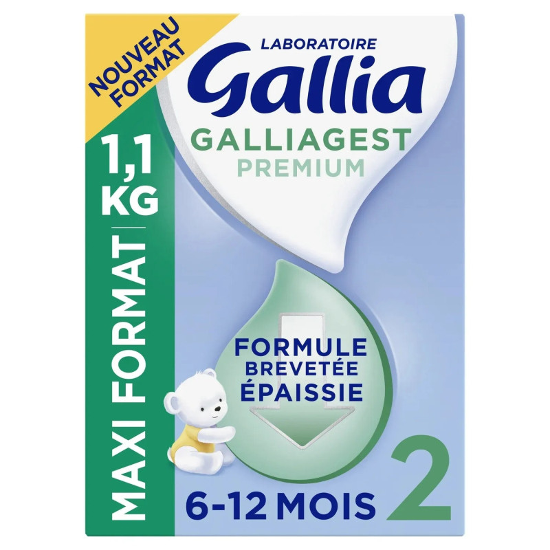 Gallia – Galliagest Premium 2 Lait en poudre formule épaissie, 1,1 kg