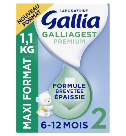 Gallia – Galliagest Premium 2 Lait en poudre formule épaissie, 1,1 kg