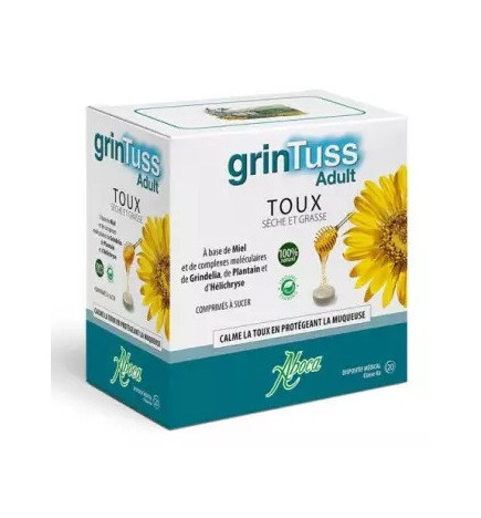 Aboca – Grintuss Adult comprimés à sucer toux sèche et grasse, 20 comprimés