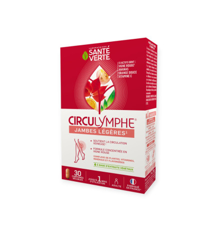 Santé Verte – Circulymphe Jambes Légères, 30 comprimés