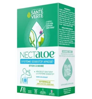 Santé Verte – Nectaloe Sticks Digestion Goût Mangue, 20 sticks
