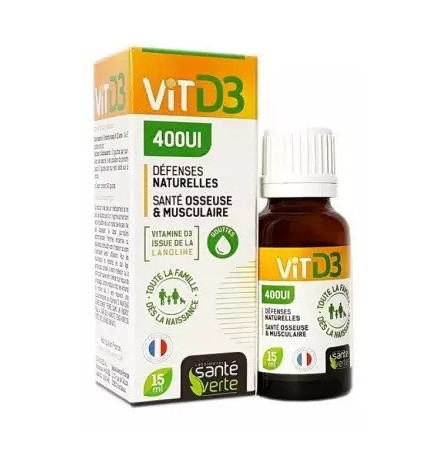 Santé Verte – Vitamine D3 400 UI, 15 ml