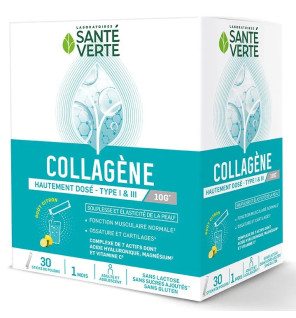 Santé Verte – Collagène goût Citron, 30 sticks (35 g)