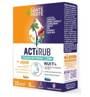 Santé Verte – Actirub Coup de Froid Jour et Nuit, 15 comprimés