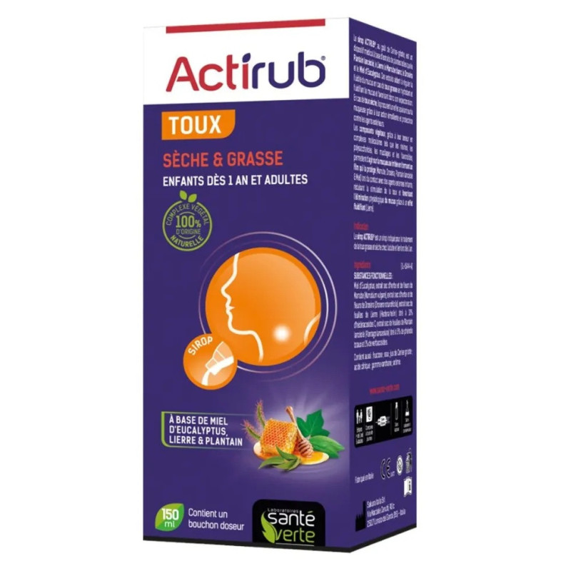 Santé Verte – Actirub Toux Sèche et Grasse, 150 ml
