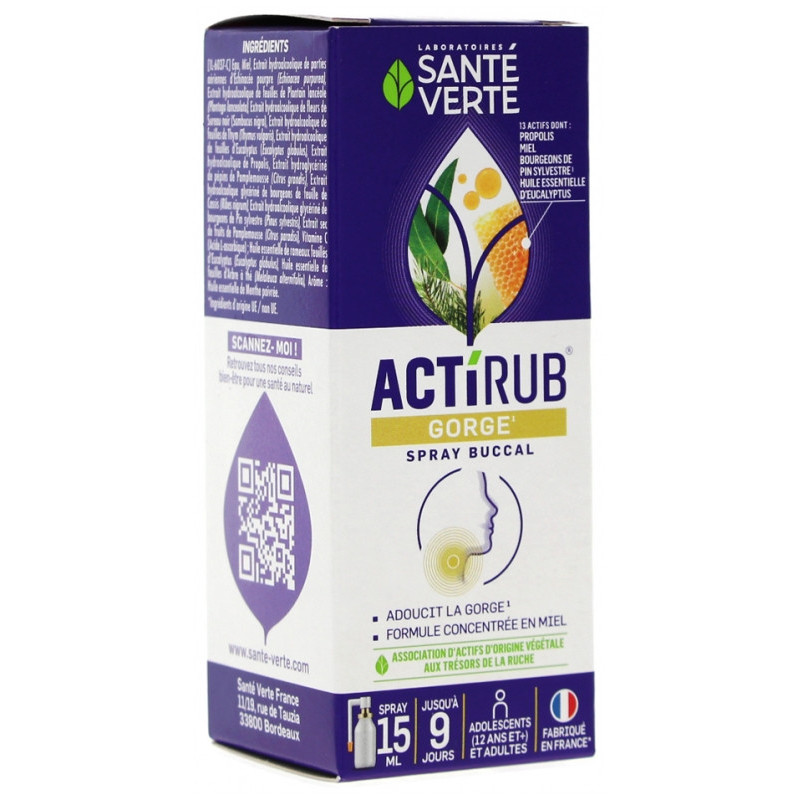 Santé Verte – Actirub Spray Buccal, 15 ml