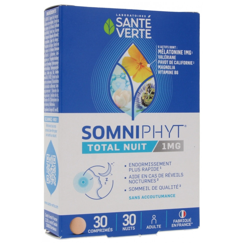 Santé Verte – Somniphyt Total Nuit, 30 comprimés