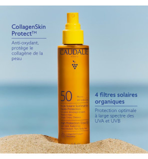 Caudalie – Huile Solaire Sublimatrice Haute Protection SPF50, 150 ml