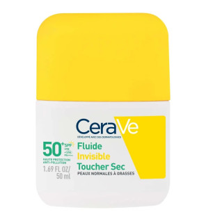 CeraVe – Fluide Invisible Toucher Sec SPF50+ Haute Protection visage, 50 ml